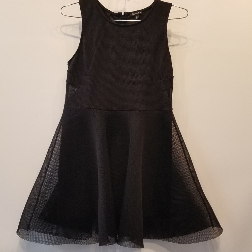 Shinestar Black Tulle Sleeveless Party Dress Formal Wedding Juniors Size XL
